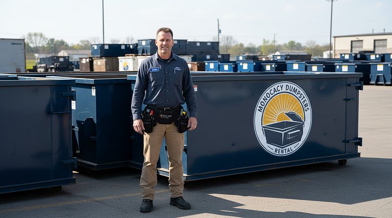 Paul, fleet supervisor, with a container