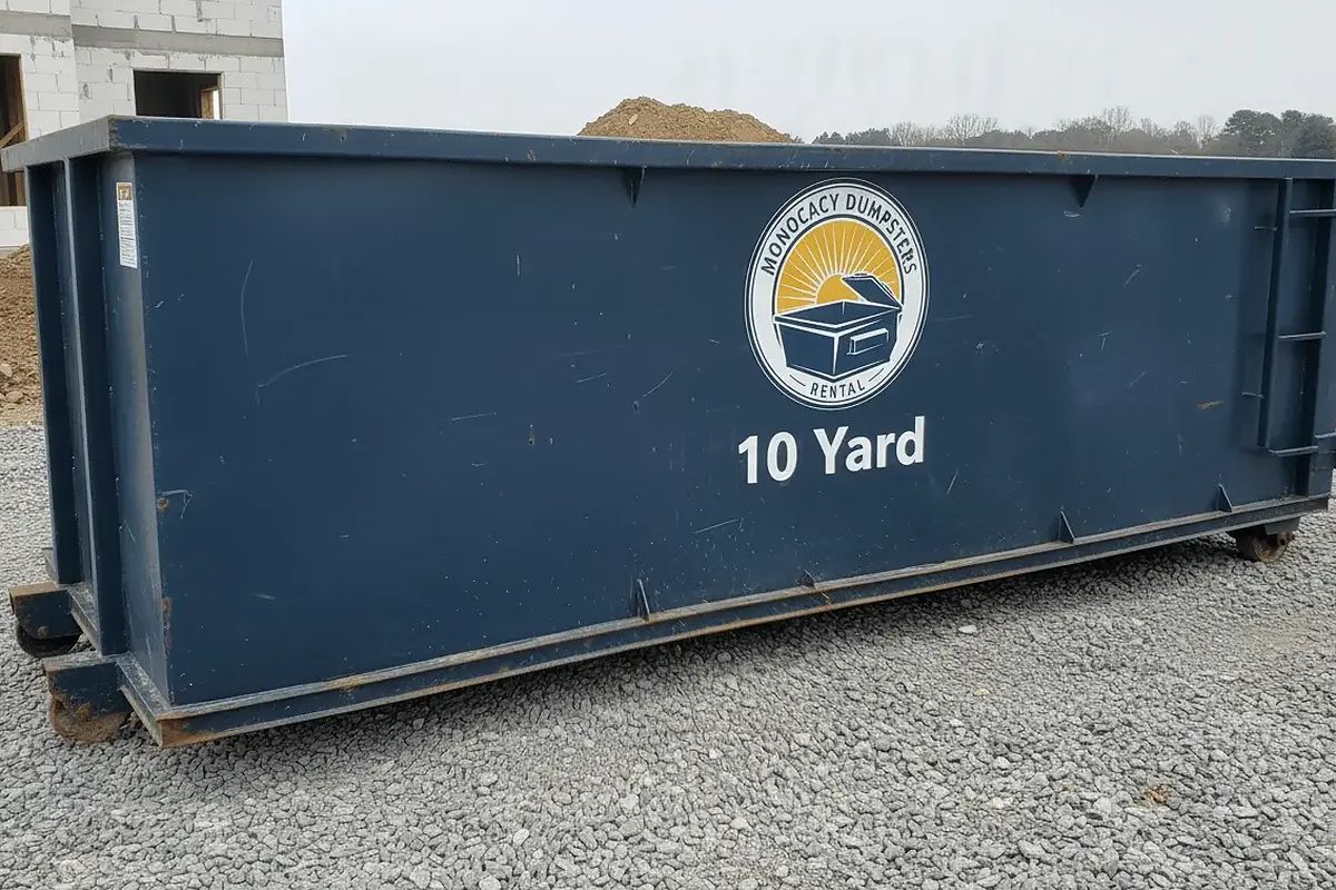10 Yard roll-off dumpster from Monocacy Dumpster