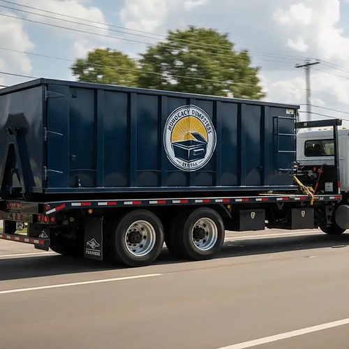 Monocacy Dumpster hauls the dumpster away